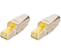 DIGITUS DN-93838 - Connecteur réseau Cat 8.1 - 1 pièce - Blindage 360° - Connecteur RJ45 Cat-8.1 de Type Champ - Montage sans Outil - 2000 MHz - 25/40GBase-T - 40 Gbit/s - AWG 26/7 à AWG 22/1
