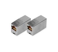 DIGITUS DN-93901 - Coupleur RJ45 Cat 5e - 2 pièces - Câble LAN Rallonge - Connecteur de câble réseau Cat5e - Compatible PoE - Coupleur modulaire - Pour Switch, DSL, modem, routeur, PC - Argent
