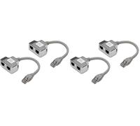 DIGITUS DN-93904 - Adaptateur de câble réseau Ca 5e - 2 pièces / 1 Paire - 2 signaux sur 1 câble - Cat5e LAN Splitter - Adaptateur Ethernet RJ45 - Compatible avec PoE Mode A - Argenté (Lot de 2)