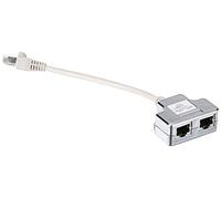 CAT 5e patch cable adapter, 2x CAT 5e, shielded PC-PC, 2x RJ45 female to 1x RJ45 male, 0.19 m