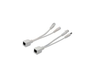 Digitus DN-95001 : Kit Câble PoE Passif Fast Ethernet 10/100 Mbit/s, Répartiteur PD + Injecteur PSE, Blanc, Données (1/2/3) / Alimentation (4/5/6/7/8)