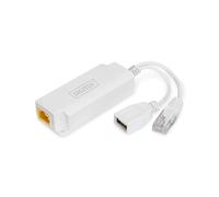Digitus DN-95208 : Répartiteur PoE vers USB A 5V/2.5A, RJ45 10/100 Mbps, IEEE 802.3af/at, IP40, Alimentation 40-57V, Montage Mural