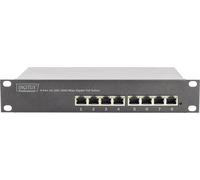 DIGITUS Commutateur PoE+ Gigabit Ethernet - 10 pouces - 8 ports - Unmanaged - IEEE 802.3at - puissance 80 Watt - noir