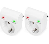 DIGITUS DN-95400 - Adaptateur de Protection Contre Les surtensions - 1 unité - 16 A / 230 V / 50 Hz - Max. 3.500 W - Indicateur d'état LED - Courant de Fuite Max. 13.500 A - Blanc (Lot de 2)