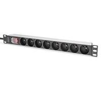 1U Aluminum PDU, rackmountable, 8x CEE 7/5 rated power: 16A, 4000W, 250VAC 50/60Hz,