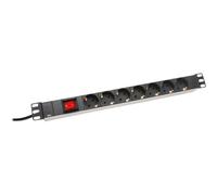 DIGITUS DN-95402 - Coupe-circuit (rack-montable) - CA 250 V - entrée : alimentation - connecteurs de sortie : 7 (alimentation) - 19" - 2 m cordon