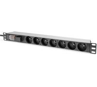 Digitus PDU 1U alu pour rack, 7x CEE 7/5 16A, 250V 50/60Hz, interrupteur, protection surtensions