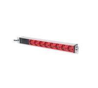 Digitus DN-95410-R : Bloc Multiprise 8 Sorties Type F, 19" 1U, Aluminium, C14, 2m, 230V, 10A, 50-60Hz