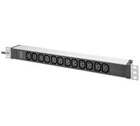 DIGITUS Multiprise 19" - 12 Prises C13-1U - 250VAC - 50/60Hz - 10A - avec Interrupteur de Protection de Ligne - pour armoires réseau et Serveur 19 Pouces