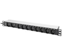 DIGITUS Multiprise 19" - 10 Prises - 8X C13 & 2X C19 - C20 mâle -1U - 250VAC - 50/60Hz - 10A - pour armoires réseau et Serveur 19 Pouces