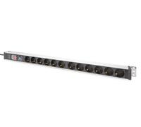 DIGITUS DN-95435 DIGITUS Bâti de prises 19", 12x, avec interrupteur