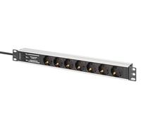 DIGITUS DN-95441 - Multiprise 19 Pouces - 7 Prises - 1U - avec Filtre d'alimentation et Protection Contre Les surtensions - 230 V CA 50/60 Hz 16 A 3600 W - pour armoires réseau et serveurs 19 Pouces