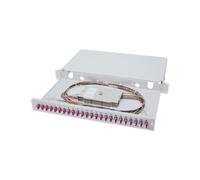 Digitus DN-96332-4 : Boîtier d'épissure Fibre Optique 1U équipé 24x LC DX OM4, Acier Gris, Rack 19" (48.3cm), 483x280x44.5mm, Turquie