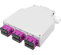 DIGITUS Boîtier pour rail DIN à fibres optiques, MM-OM4, équipé, avec adaptateur SC et pigtail