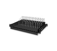 Digitus DN-97665 : Étagère Télescopique 1U 19" Acier Noir, 14 emplacements 28mm, Passage de câbles, Rangement câbles, Charge Max 50kg, 483x340x175mm