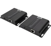 Digitus DS-55124 1 port Set extendeur HDMI extension par câble réseau, boîtier métallique, compatible avec lultra HD, avec télécommande, avec LEDs de statut,