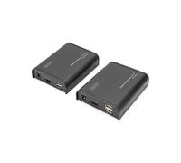 Digitus DS-55202 : Extendeur HDMI KVM par IP, 1080p, jusqu'à 80m via Cat5/5e/6, ports USB KVM, LAN 10/100/1000, Aluminium, Alimentation 5V.