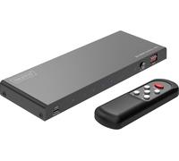 Digitus DS-55335 Switch HDMI affichage LED, boîtier métallique, avec télécommande, compatible avec lultra HD 7680 x 4320 pixels