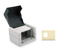 Digitus Ensemble de boîtier de raccordement de données avec couvercle rabattable, inclut l'insert de montage pour 2 modules Keystone, IP44