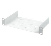 DIGITUS Étagère - 10 pouces, 1U - profondeur 150 mm - Gris | Fixation avant - Capacité de charge 25 kg - Tôle d'acier perforée - Pour armoires réseau 10 pouces (254 mm)