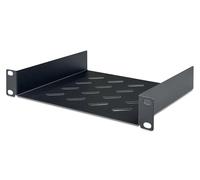DIGITUS Étagère - 1U - 10 pouces (254 mm) - Pour armoire réseau - 200 mm de profondeur - Tôle d'acier perforée - Noir