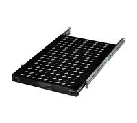 DIGITUS Étagère extensible - 19 pouces - 1UH - Fixation Avant & Arrière - Charge 65 kg - Pour armoires réseaux & serveurs - À partir de 1000 mm de profondeur d'armoire - Noir