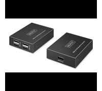 Digitus Extender USB 2.0 sur CAT6 150m, 4 Ports USB-A, Gigabit Ethernet, Boîtier Métal, Alimentation 5V/1A, Protection ESD 8kV, DA-73120