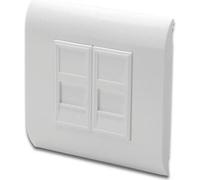 DIGITUS Frontplatte Keystone 2xRJ45 franz.Typ reinweiß