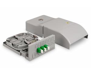DIGITUS FTTH point de transfert domestique - pour 12 coupleurs SC-Simplex, 12 coupleurs LC-Duplex ou E-2000 - pré-confectionné - incl. 3 coupleurs LC/APC Duplex - OS2 e protection IP54