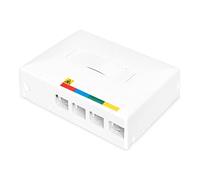 DIGITUS FTTX Boîtier Vide - pour 4X coupleurs SC Simplex ou LC Duplex - sans coupleurs - Montage Mural ou sur profilé Chapeau - Cassette d'épissure intégrée - Classe de Protection IP45 - Gris
