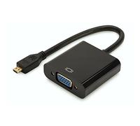 Digitus Adaptateur Graphique Micro HDMI (Type D) vers VGA + Jack 3,5 mm – Full HD 1920 x 1080 – Noir