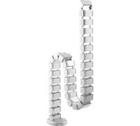DIGITUS Guide-câbles Vertical - Socle métallique - Longueur 130 cm - Gris | 28 éléments modulaires - Gestion flexible des câbles sur le bureau