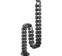 DIGITUS Guide-câbles Vertical - Socle métallique - Longueur 130 cm - Noir | 28 éléments modulaires - Gestion flexible des câbles sur le bureau