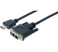 Digitus HDMI / DVI Câble adaptateur Fiche mâle HDMI-A, Fiche mâle DVI-D 18+1 pôles 2.00 m noir AK-330300-020-S vissable Câble HDMI