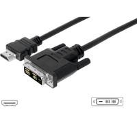 Digitus HDMI / DVI Câble adaptateur Fiche mâle HDMI-A, Fiche mâle DVI-D 18+1 pôles 3.00 m noir AK-330300-030-S vissable Câble HDMI