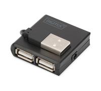 Digitus Hub USB 2.0 High-Speed 4 ports – 4x USB A femelle, 1x USB B mini mâle, câble inclus