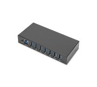 Digitus DA-70258-1 Hub USB 7 ports USB-A USB 3.0 5 GBit/s pour applications industrielles, boîtier métallique, avec LEDs de