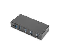 Digitus Hub Industriel USB 3.0 DA-70257, 4 Ports USB-A 3.2 Gen 1, Boîtier Métal, Montage Mural/Rail DIN, Alimentation 9-24V DC, Protection ESD 15kV