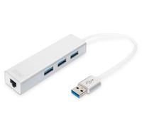 Digitus Hub USB 3.0 3 ports et adaptateur Gigabit LAN