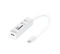 Digitus Concentrateur à 3 ports OTG USB Type-C™ + lecteur de carte