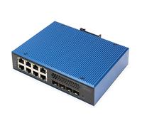 DIGITUS industrial managed 12-port Gigabit Ethernet network switch - 8x Gigabit
