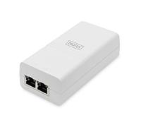 DIGITUS Injecteur Gigabit Ethernet PoE - Active Midspan - PoE Standard 802.3af - 15,4 W PoE Budget - IP40 Standard - 100m Portée - Petit boîtier - Blanc