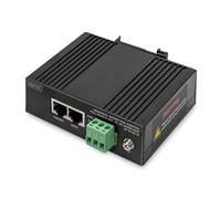 DIGITUS Injecteur Industriel Gigabit Ethernet PoE - 85W - 10/100/1000 Mbps - portée 100m - Montage sur Rail DIN - Noir