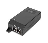 DIGITUS Injecteur PoE+ - Puissance PoE jusqu'à 30 W - IEEE802.3at - 1 Gbps - Portée de 100 m - Entrée et Sortie R45 - Plug & Play - pour caméras IP, Points d'accès, téléphones - Noir