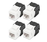 DIGITUS Keystone Module Cat 6-4 pièces - RJ45 Prise réseau Cat6 Non blindée - 250 MHz - 1GBase-T - 1 Gbit/s - AWG 26 à AWG 22 - Montage sans Outillage