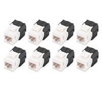 DIGITUS Keystone Module Cat 6-8 pièces - RJ45 Prise réseau Cat6 Non blindée - 250 MHz - 1GBase-T - 1 Gbit/s - AWG 26 à AWG 22 - Montage sans Outillage