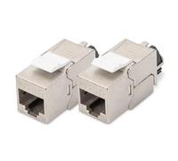 DIGITUS Keystone Module Cat-6A Blindé - 2 pièces - RJ45 - Compatible Design - 500 MHz 10GBase-T - Montage sans Outils