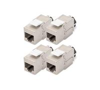 DIGITUS Keystone Module Cat-6A Blindé - 4 pièces - RJ45 - Compatible avec Le Design - 500 MHz 10GBase-T - Montage sans Outils