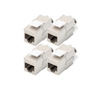 DIGITUS Keystone Module Cat-6A Blindé - 4 pièces - RJ45 Femelle - 500 MHz 10GBase-T - AWG 26-22 - Montage sans Outils