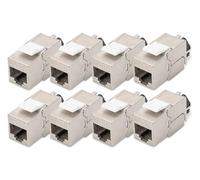 DIGITUS Keystone Module Cat-6A Blindé - 8 pièces - RJ45 - Compatible Design - 500 MHz 10GBase-T - Montage sans Outils